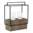 Melrose International Wood Candle Holder/Metal Frame 18"H, Brown/Black - 88538DS