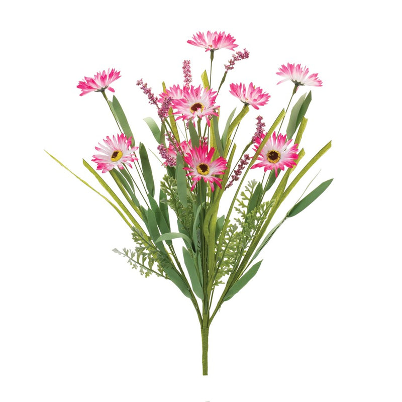 Melrose International Mixed Daisy Bush, Set of 6, Green/Pink - 88545DS