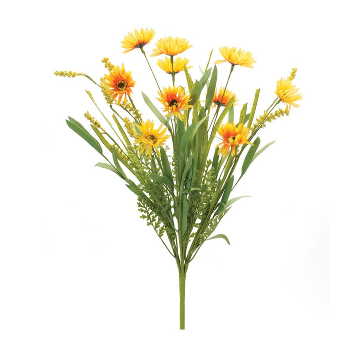 Melrose International Mixed Daisy Bush, Set of 6, Green/Yellow - 88546DS
