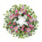 Melrose International Mixed Floral/Ivy Leaf Wreath 24.5"D, Green/Pink - 88580DS