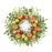 Melrose International Mixed Daisy Floral Wreath 27.5"D, Orange/Green - 88582DS