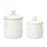 Melrose International Ceramic Farm Animal Canister, Set of 2, White - 88588DS