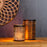 Melrose Tapered Punched Metal Candle Holder (Set of 4), Black/Gold