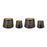 Melrose Tapered Punched Metal Candle Holder (Set of 4), Black/Gold