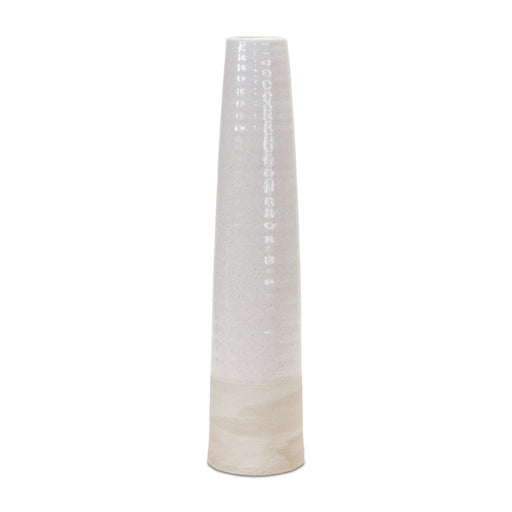 Melrose International Stoneware Floor Vase 19.5"H, White/Sand - 88618DS