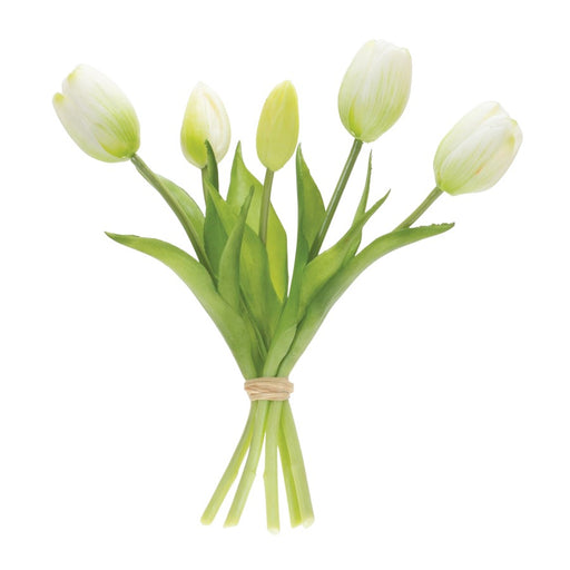 Melrose International Tulip Floral Bundle, Set of 2, Green/White - 88633DS