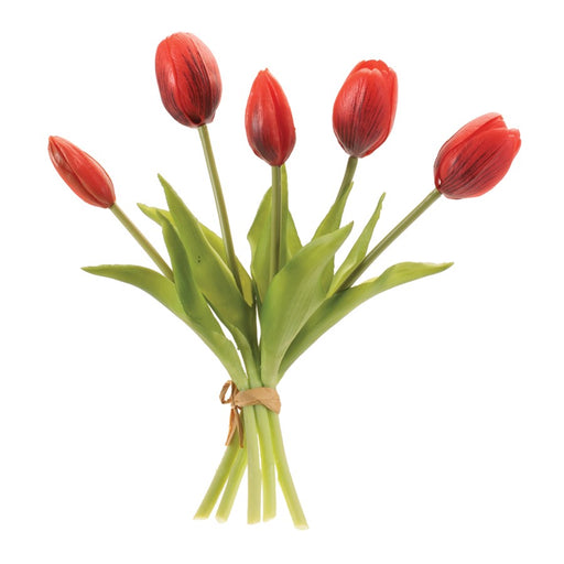 Melrose International Tulip Floral Bundle, Set of 2, Green/Red - 88634DS