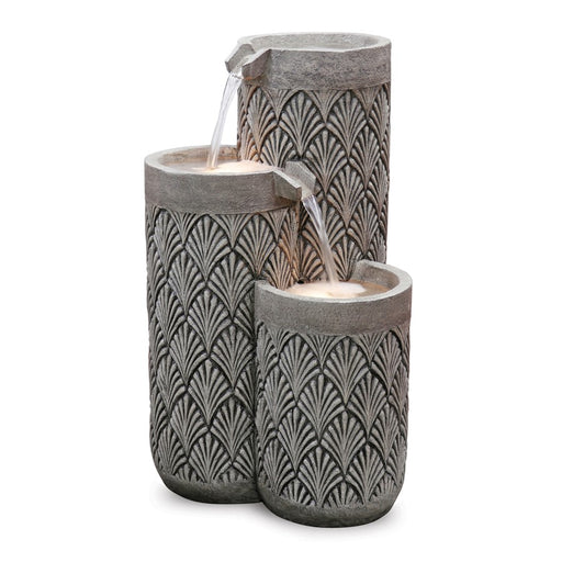 Melrose International Stone Cascading Bowl Founta, 25.5"H, Black;Grey - 88641DS