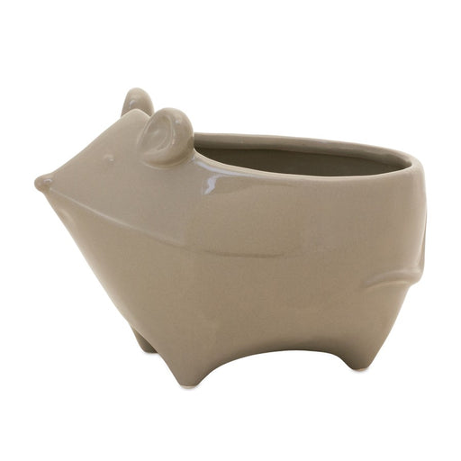 Melrose International Ceramic Mouse Planter, Set of 4, Grey - 88657DS
