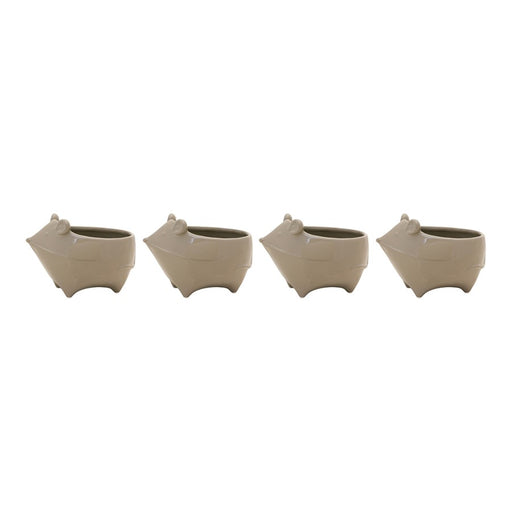 Melrose International Ceramic Mouse Planter, Set of 4, Grey