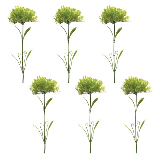 Melrose International Puff Flower Stem, Set of 6, Green