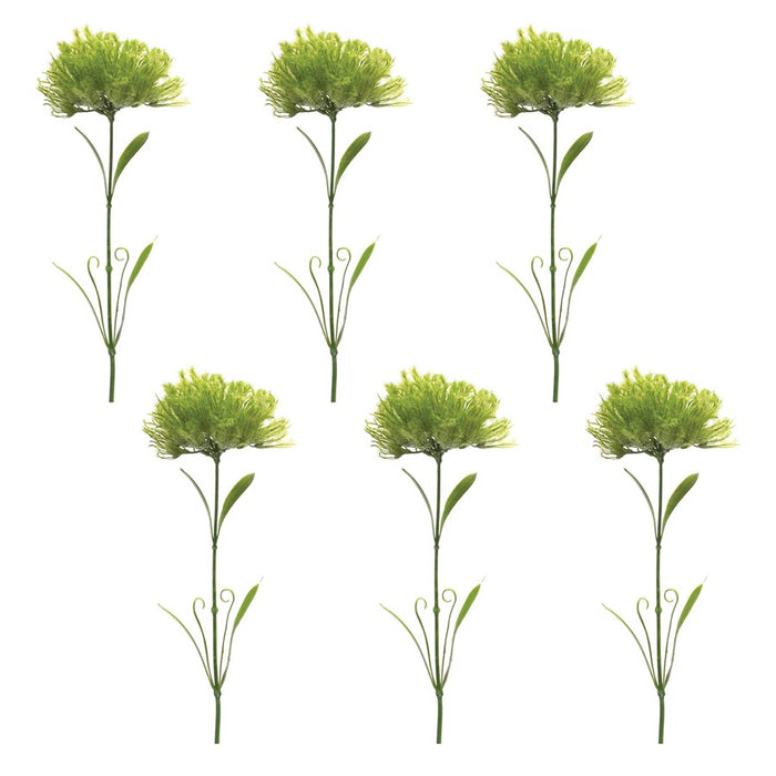 Melrose International Puff Flower Stem, Set of 6, Green