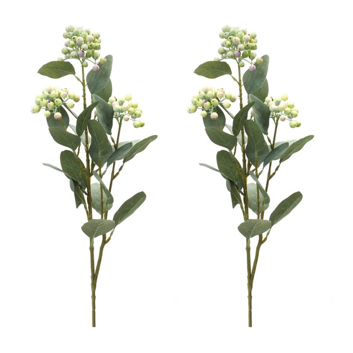 Melrose International Berry Foliage Spray, Set of 2, Green/White