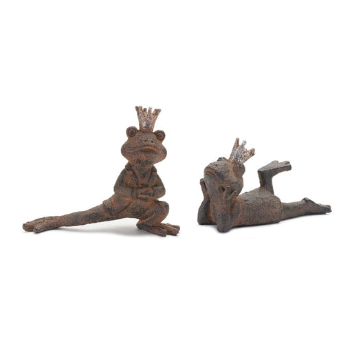 Melrose International Royal Lounging Frog Figurine, Set of 6, Rust - 88686DS