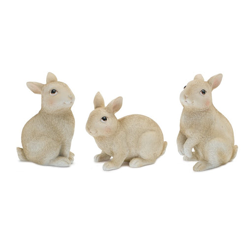 Melrose International Mini Bunny Rabbit Figurine, Set of 12, Brown - 88688DS