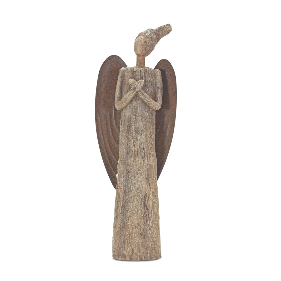 Melrose International Rustic Tree Angel Statue 15"H, Brown - 88689DS