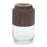Melrose International Glass Vase/Wood Accent 9"H, Brown/CleaRed - 88713DS