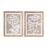 Melrose Framed Queen Anne's Lace/Fern Wall Art, Set of 2, Brown/White - 88730DS