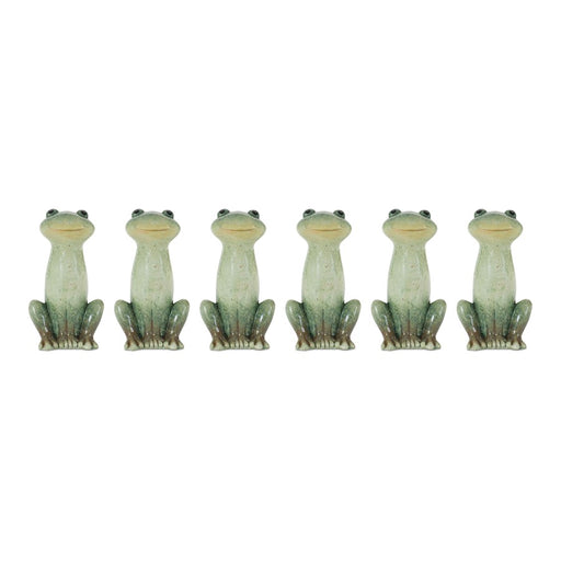 Melrose International Garden Frog Figurine, Set of 6, Green