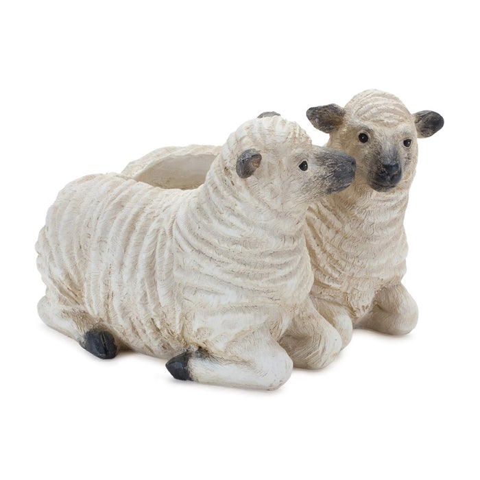 Melrose International Sheep Couple Planter, Set of 2, Cream/Black - 88744DS