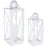 Melrose Int. Traditional Curved Metal Lantern, Set of 2, White - 88759DS
