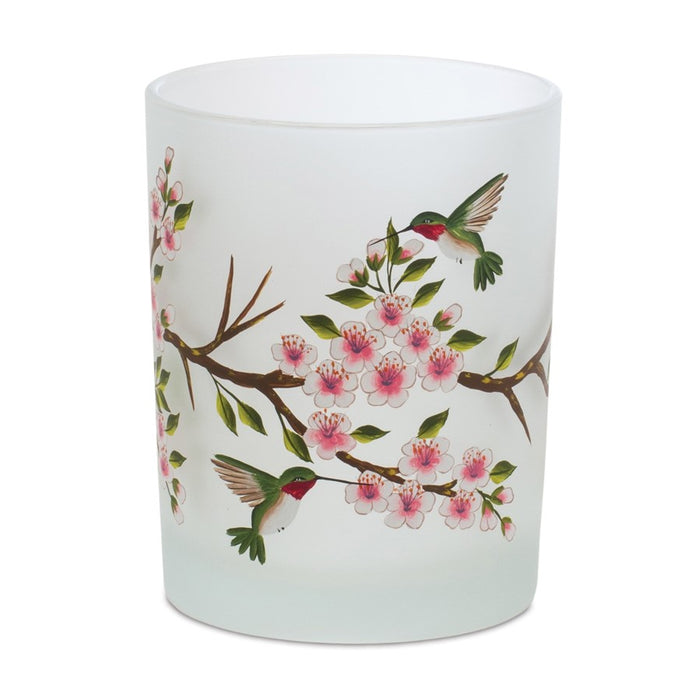Melrose Glass Hummingbird Votive Candle Holder, Set of 6, White/Green - 88783DS