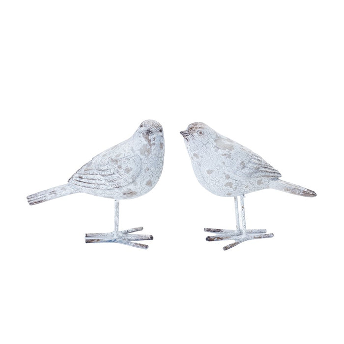 Melrose International Weathered Bird Figurine, Set of 4, Grey/Brown - 88791DS