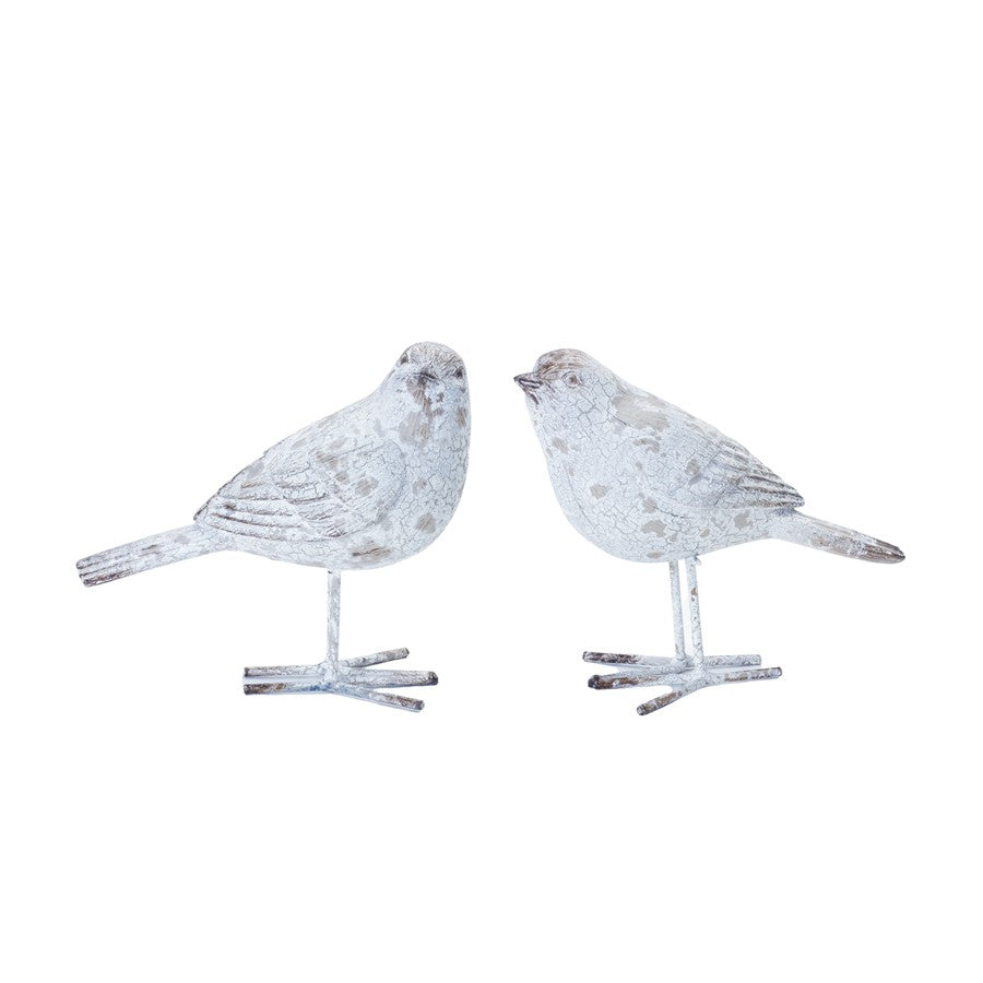 Melrose International Weathered Bird Figurine, Set of 4, Grey/Brown - 88791DS