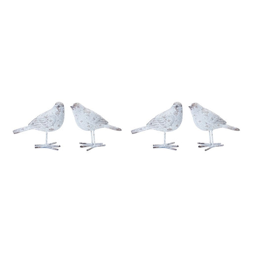 Melrose International Weathered Bird Figurine, Set of 4, Grey/Brown