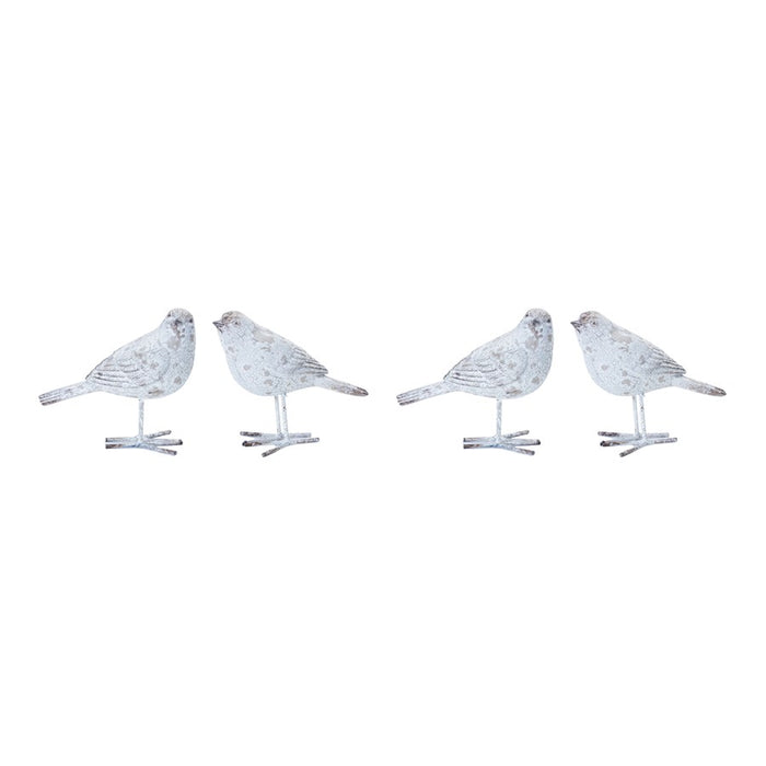 Melrose International Weathered Bird Figurine, Set of 4, Grey/Brown