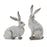 Melrose International Weathered Rabbit Statue, Set of 2, Grey - 88792DS
