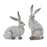 Melrose Weathered Rabbit Statue (Set of 2), Grey - 88792DS
