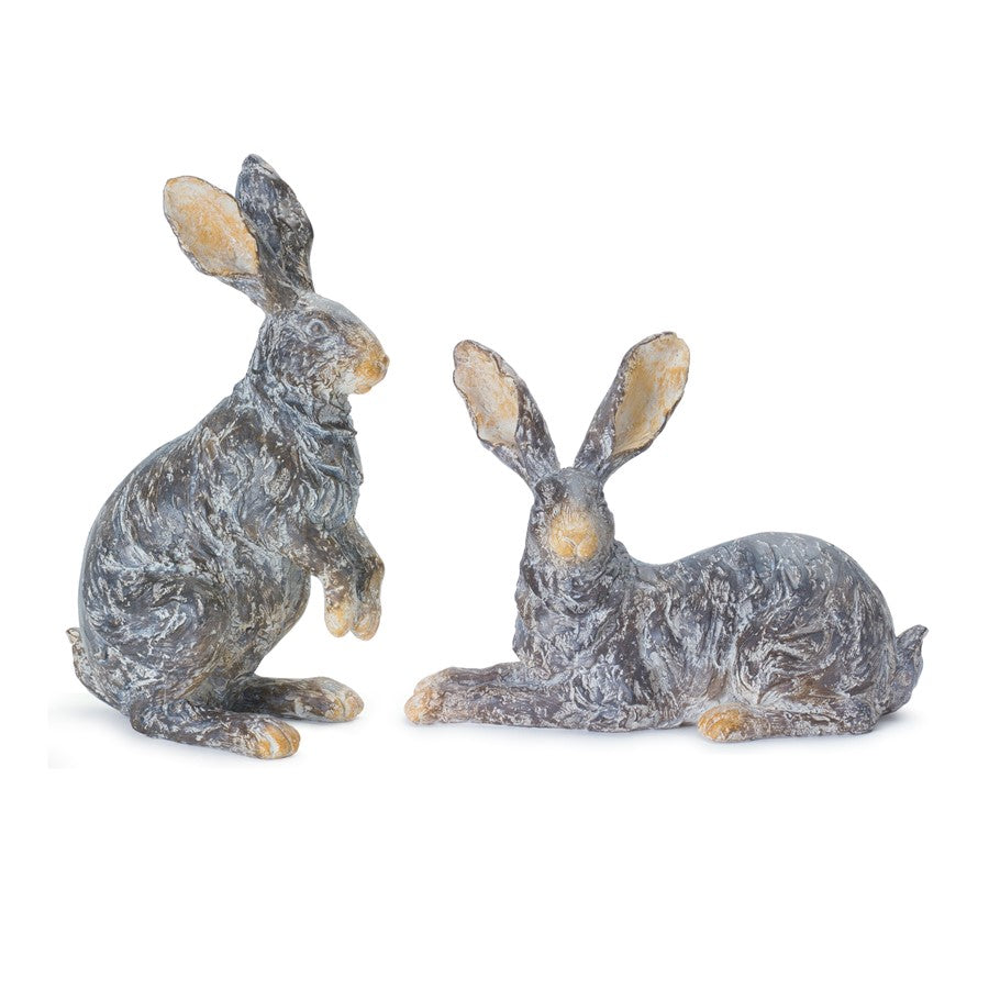 Melrose International Garden Rabbit Figurine, Set of 2, Brown - 88836DS