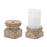 Melrose Int. Beaded Design Candle Holder, Set of 4, Brown - 88839DS