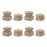 Melrose Int. Beaded Design Candle Holder, Set of 4, Brown