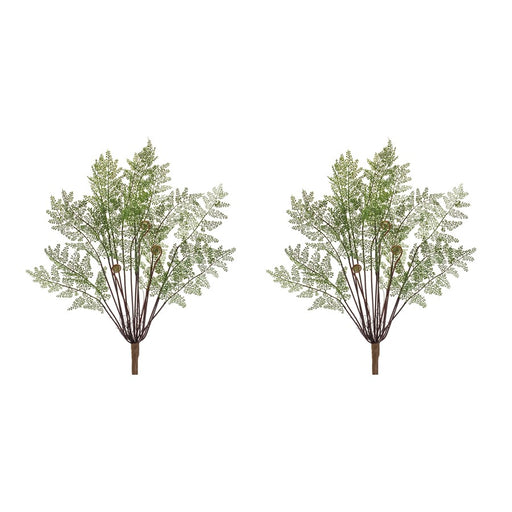 Melrose International Fern Bush, Set of 2, Green/Brown