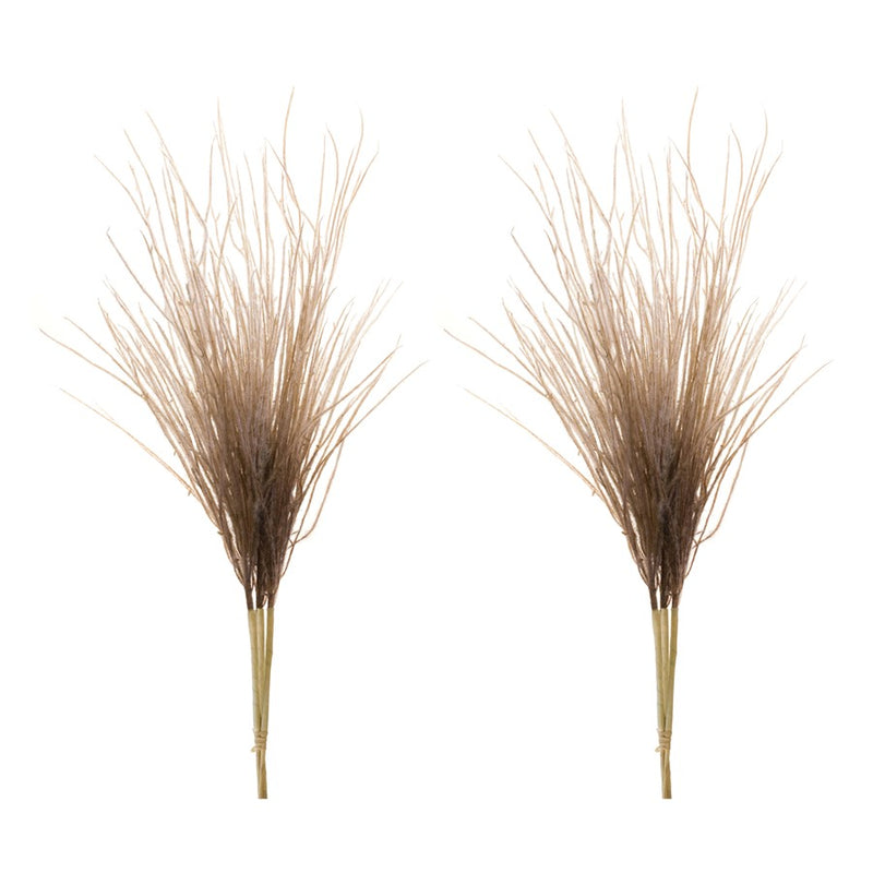 Melrose International Grass Plume Bundle, Set of 2, White/Brown