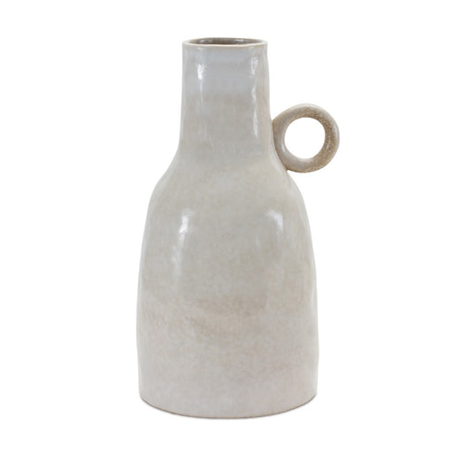 Melrose International Ceramic Jug Vase 11.25"H, Grey/White - 88869DS