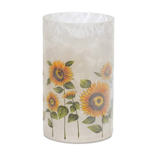 Melrose Glass Sunflower Candle Holder, Set of 3, Green/Yellow - 88889DS