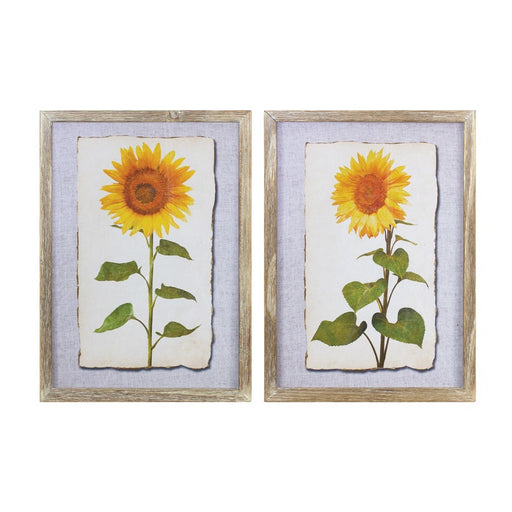 Melrose Framed Sunflower Print, Set of 2, Yellow/Brown/Green - 88890DS
