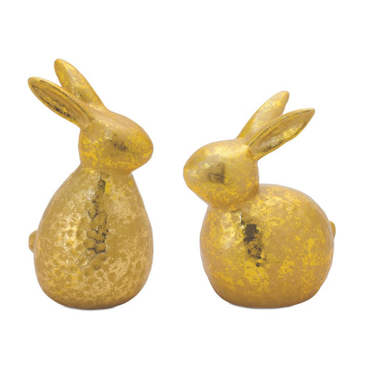 Melrose International Rabbit Decor, Set of 2, Gold - 88894DS