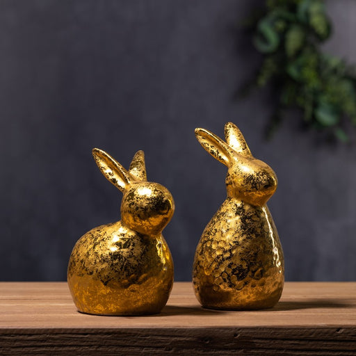 Melrose International Rabbit Decor, Set of 2, Gold