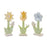Melrose International Carved Floral Decor, Set of 3, Cream/Green - 88895DS