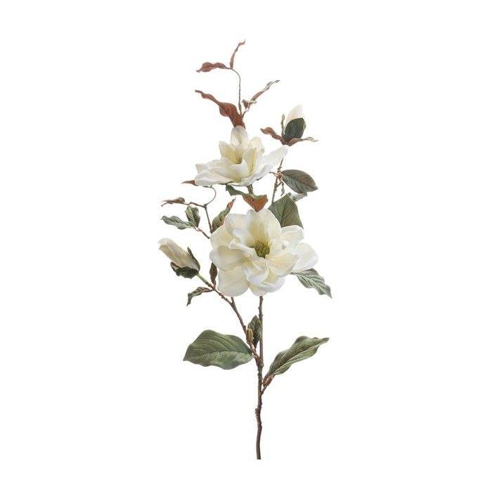 Melrose Magnolia Floral Spray (Set of 2), Green/White - 88897DS