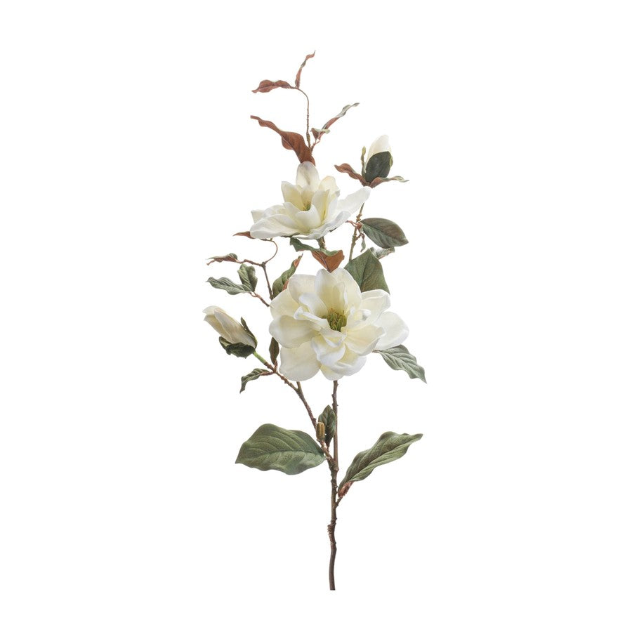 Melrose Magnolia Floral Spray (Set of 2), Green/White - 88897DS
