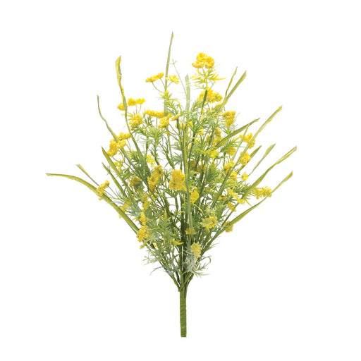 Melrose International Yarrow Floral Bush, Set of 2, Yellow/Green