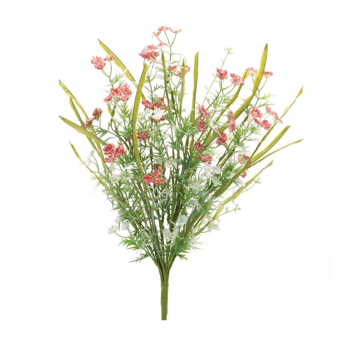 Melrose International Yarrow Floral Bush, Set of 2, Yellow/Green