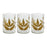 Melrose International Dried Leaf Glass Candle Holder, Set of 3, Brown