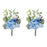 Melrose International Mixed Floral Pick, Set of 2, Blue/Green