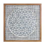 Melrose International Framed Paper Mache Wall Art 19.5"SQ, Grey/White - 88959DS